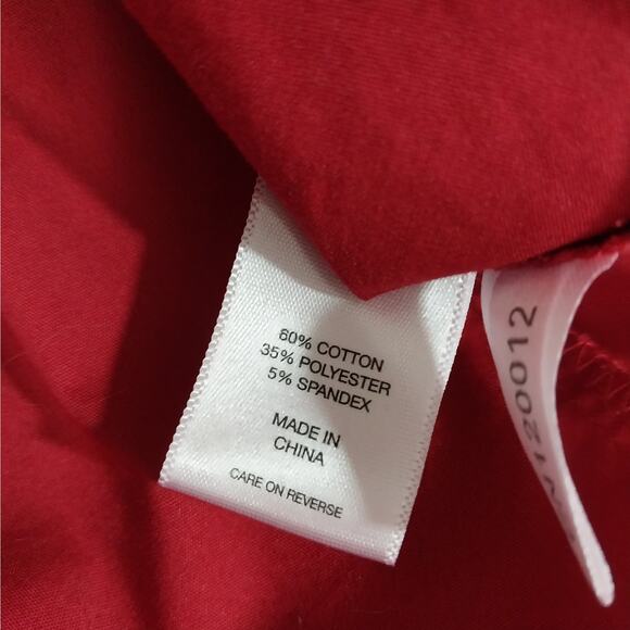 NEW YORK & CO.! ROUGE RED COTTON BLEND JEWELED COLLAR BUTTON FRONT BLOUSE! SZ XL - Picture 9 of 10